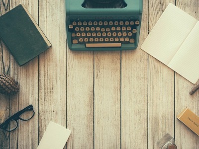 typewriter and other equipment for a writer featured
