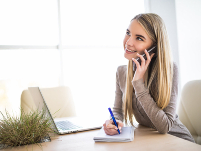 Communication, woman maintaining her professional relationships