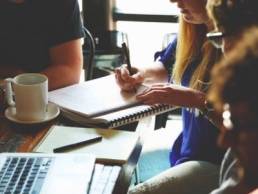 Office meeting, group of people thinking creatively featured