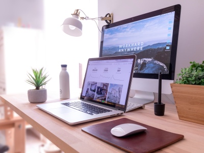 Office desk, Laptop on desk featured
