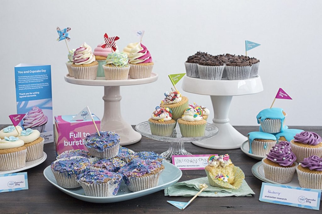 Alzheimers Society's Cupcake Day cake display