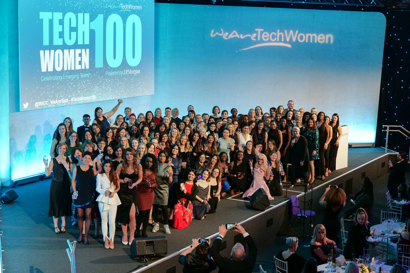 Group photo at our 2019 TechWomen100 Award's Ceremony