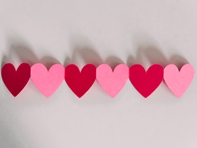 pink hearts, Valentine's Day, love