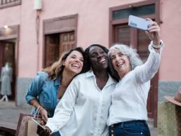 women together happy