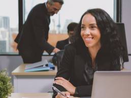 businesswoman mastering an interview